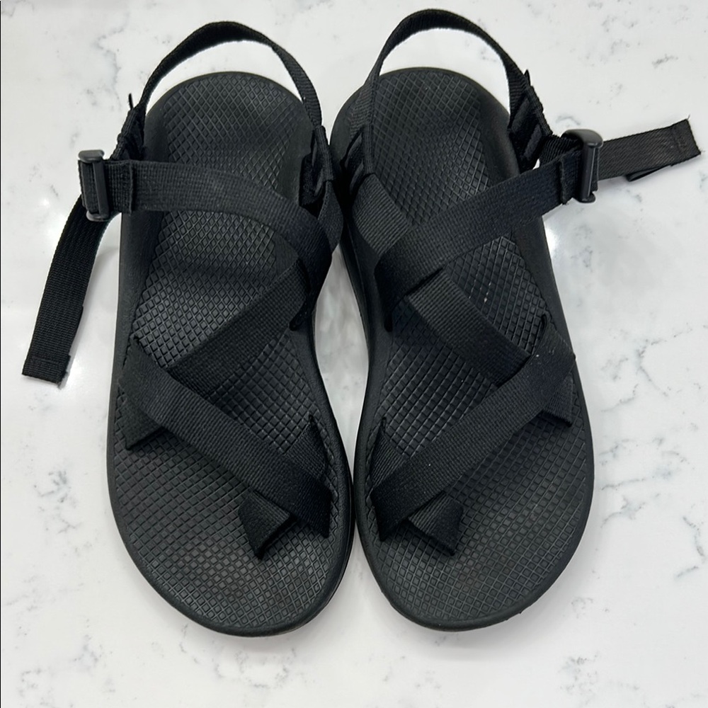 Chaco Black Cross-Strap Sandals